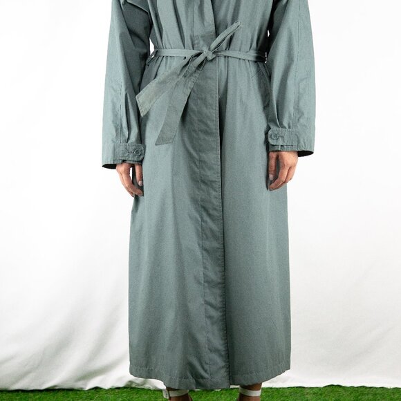 Croydon Teal Trench Coat, Size Small - Picture 8 of 9